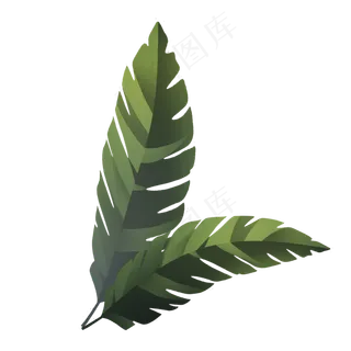 绿色大叶片芭蕉叶png免抠