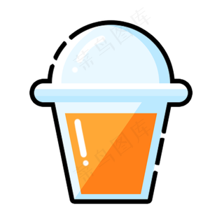 mbe风格水果果蔬橙子果汁手绘