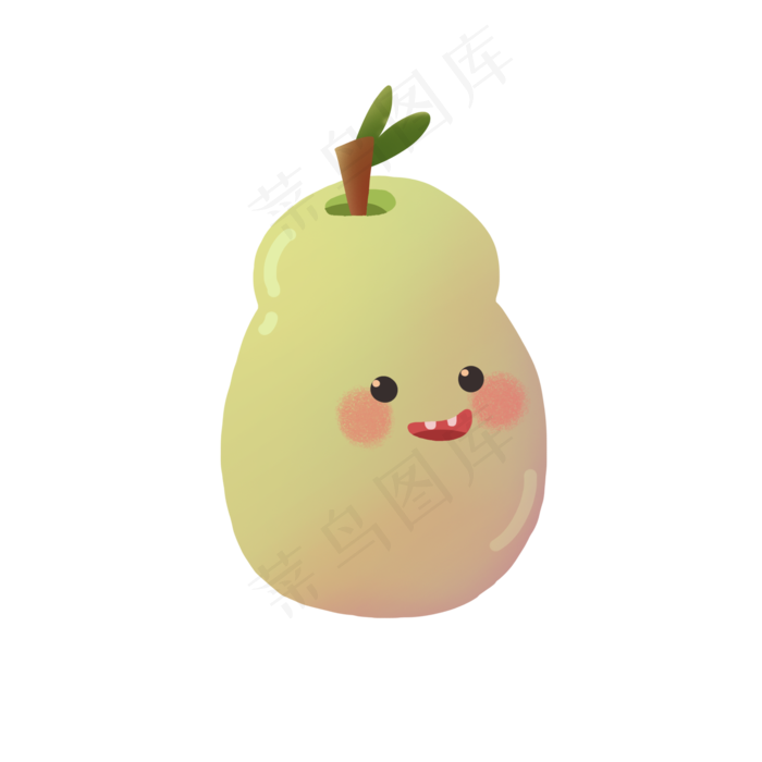 微笑表情梨(2000X2000(DPI:300))psd模版下载
