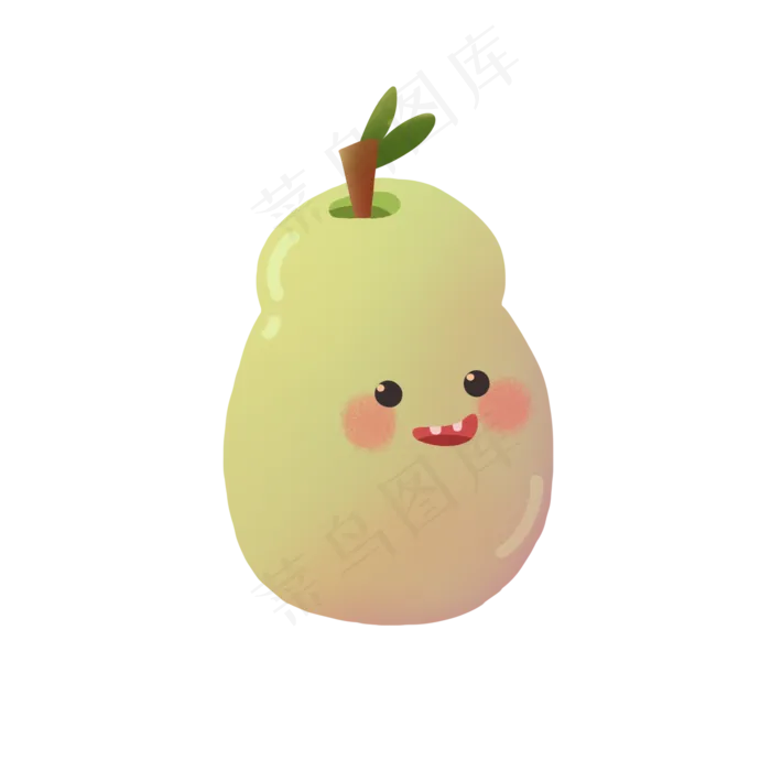 微笑表情梨(2000X2000(DPI:300))psd模版下载