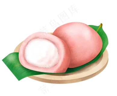 木盘美食粉色团子,免抠元素 木盘美食粉色团子,免抠元素