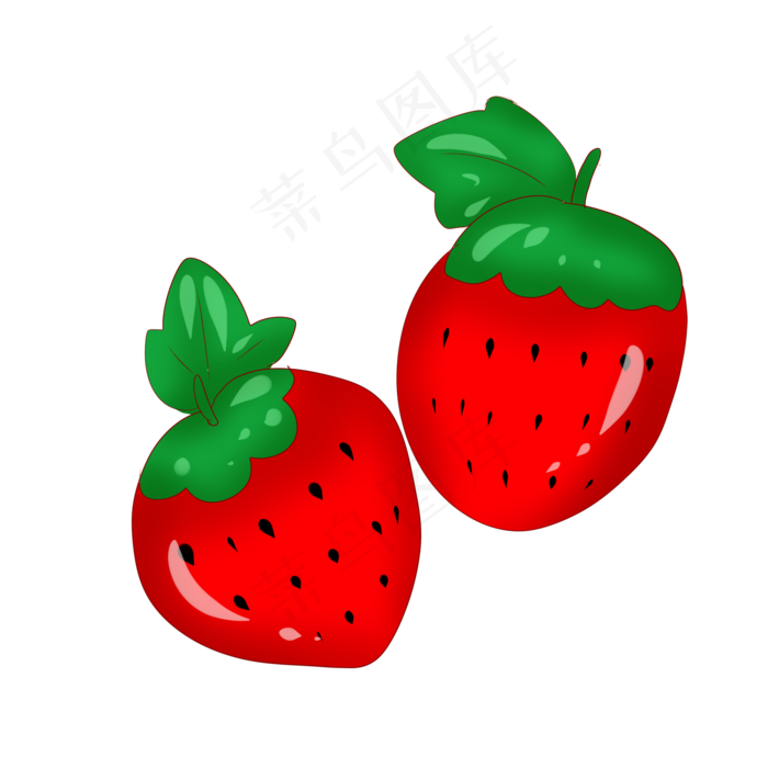 草莓夏季水果插画