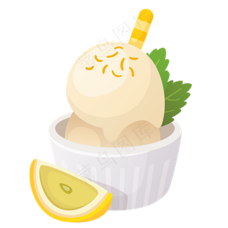 手绘夏日水果雪糕,免抠元素