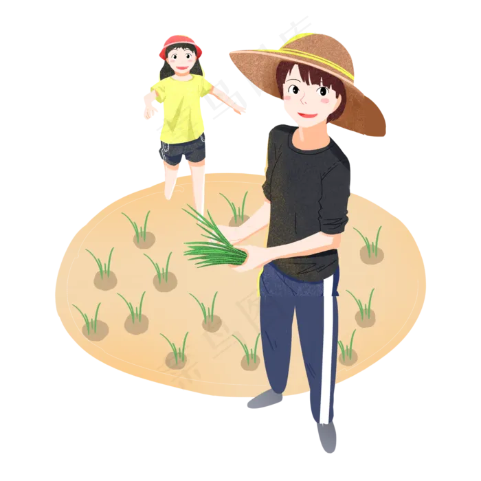 芒种耕种收获插秧素材(2000X2000(DPI:300))psd模版下载