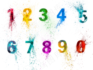 酷炫泼墨创意数字,免抠元素艺术字