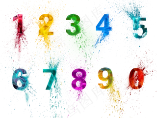 酷炫泼墨创意数字,免抠元素艺术字