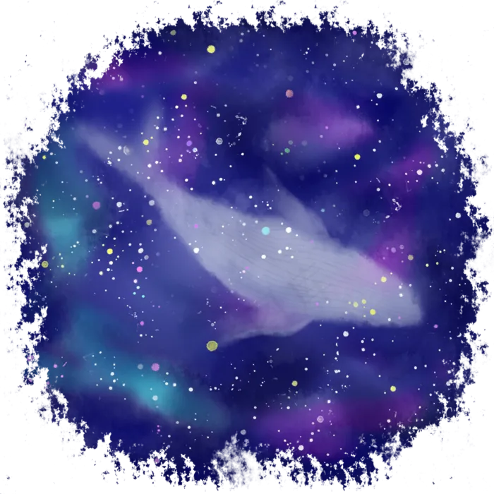 蓝色系梦幻风水彩鲸鱼星空(2000X2000(DPI:300))psd模版下载