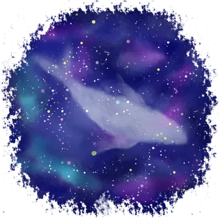 蓝色系梦幻风水彩鲸鱼星空