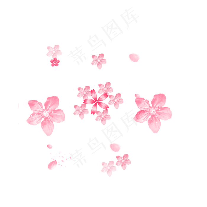 樱花花朵花瓣元素,免抠元素
