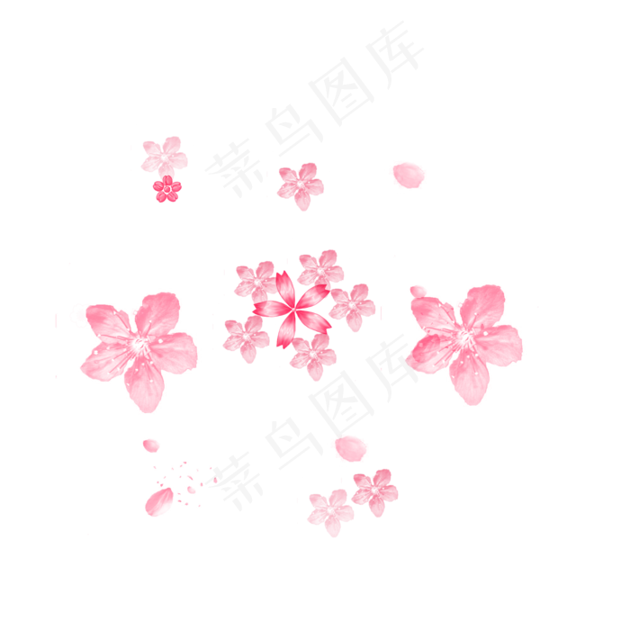 樱花花朵花瓣元素,免抠元素(2000*2000px 300 dpi )psd模版下载