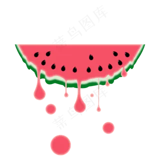 创意卡通西瓜流汁