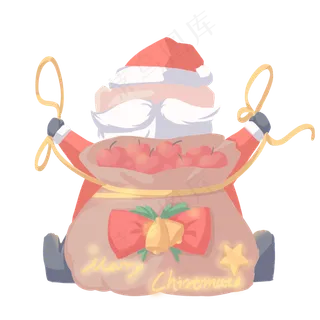 圣诞节圣诞老人拆平安果简约人物,免抠元素