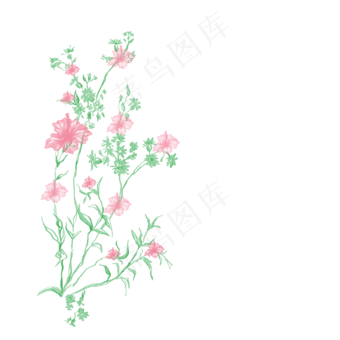 花朵花卉夏日花纹花朵(2000X2000(DPI:300))psd模版下载