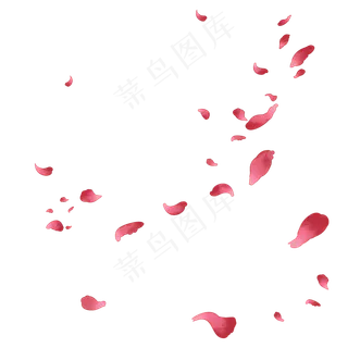 粉色的漂浮玫瑰花瓣
