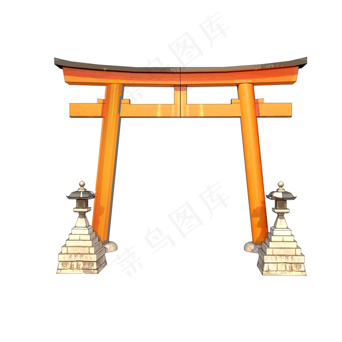 手绘日本建筑鸟居,免抠元素