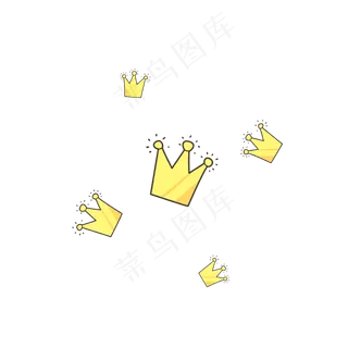 金色卡通皇冠,免抠元素