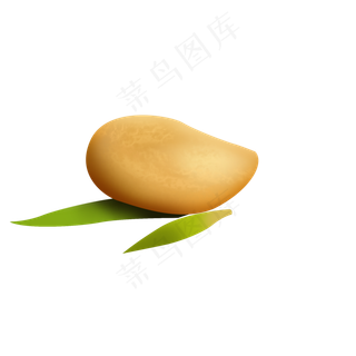 写实手绘诱人黄色芒果psd透明底