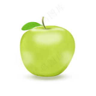 青苹果水彩png下载