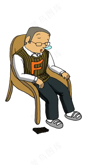 在家看电视睡着了的爸爸