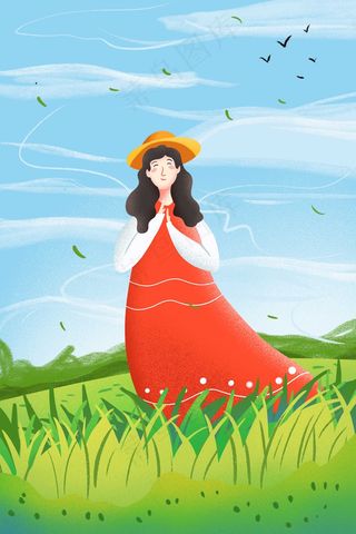 春天好天气郊外春风吹拂