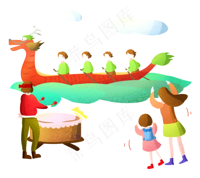端午节划龙舟人物(2800X2500(DPI:299))psd模版下载