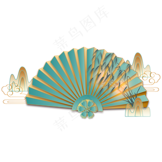 后现代折扇扇子装饰