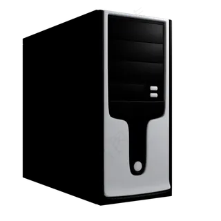 黑色创意立体科技主机元素,免抠元素