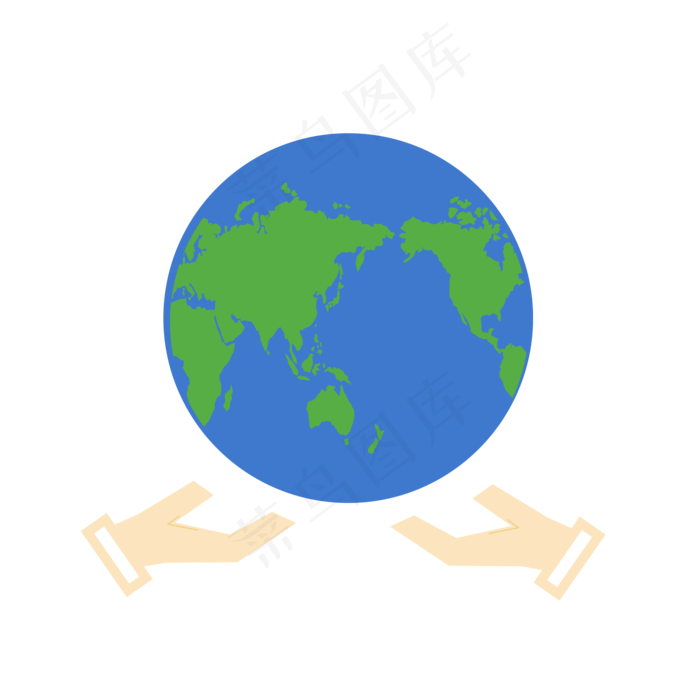 世界地球日蓝色扁平化地球免扣素
