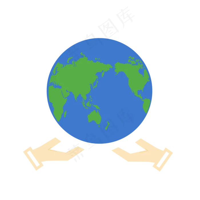 世界地球日蓝色扁平化地球免扣素