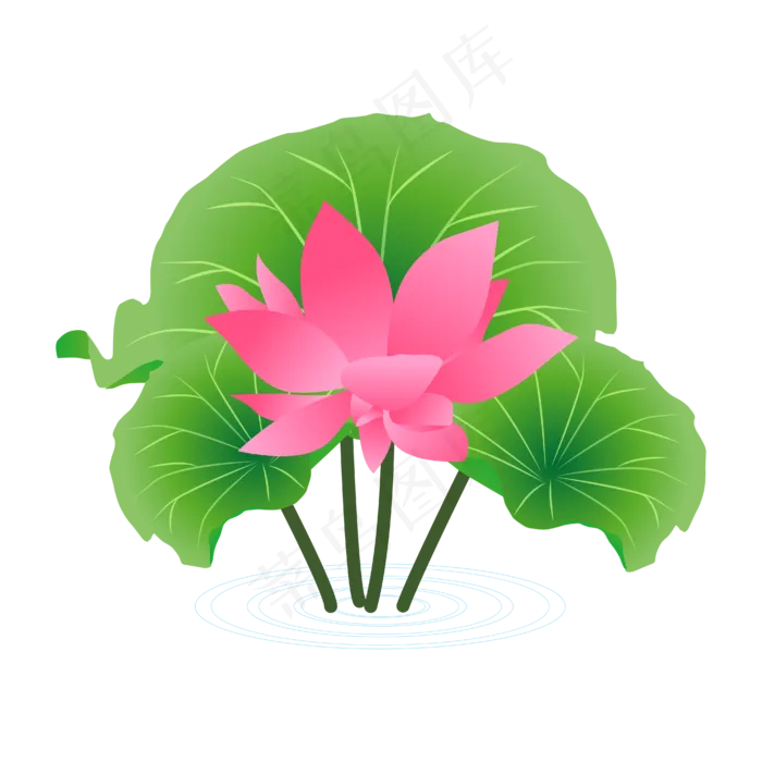 手绘卡通免扣荷花(4167*4167px 300 dpi )ai矢量模版下载