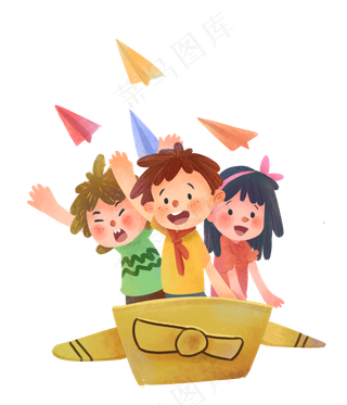 儿童节手绘装饰图,免抠元素