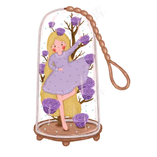 微观世界玫瑰女孩PNG免抠图