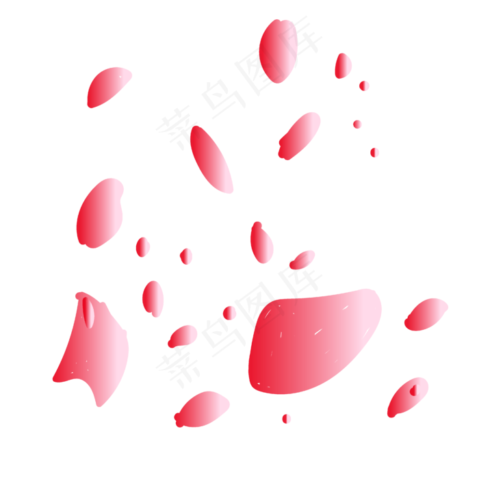红色花瓣漂浮素材(4167*4167px 300 dpi )ai矢量模版下载