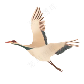 浮世绘风格仙鹤