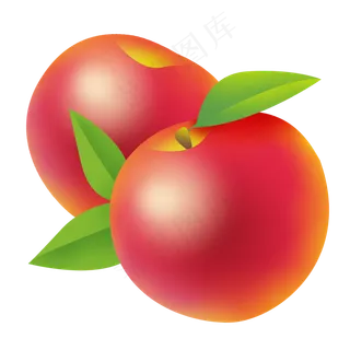 两个香甜红苹果