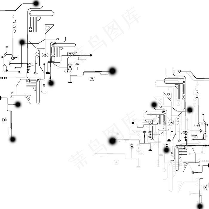 卡通科技电路简约商务背景素材
