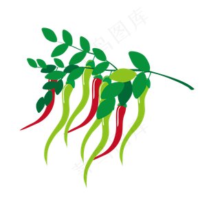 秋季辣椒矢量立秋手绘素材