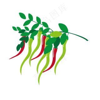 秋季辣椒矢量立秋手绘素材