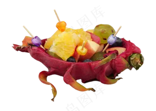 火龙果皮水果拼盘