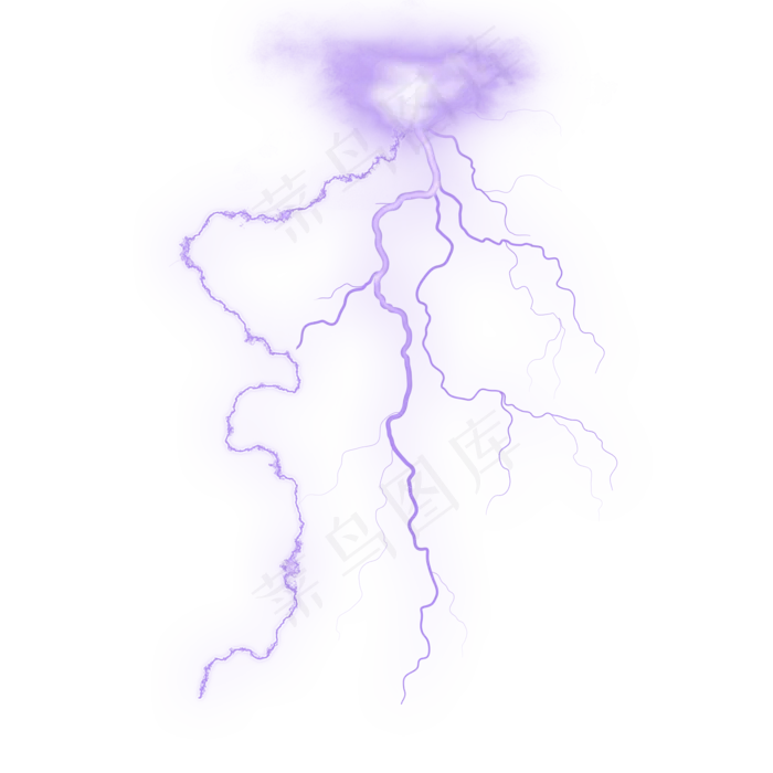 紫色闪电雷电免抠PNG(2200*2200px 300 dpi )psd模版下载