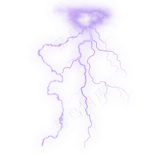 紫色闪电雷电免抠PNG