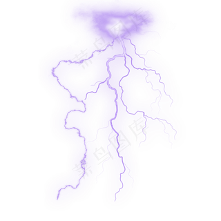 紫色闪电雷电免抠PNG