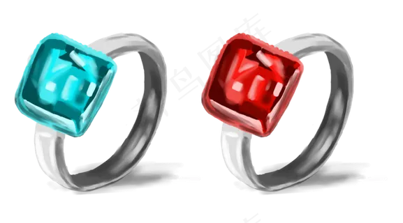 手绘戒指装饰元素