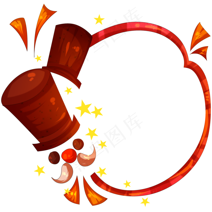 手绘愚人节雪人边框,免抠元素