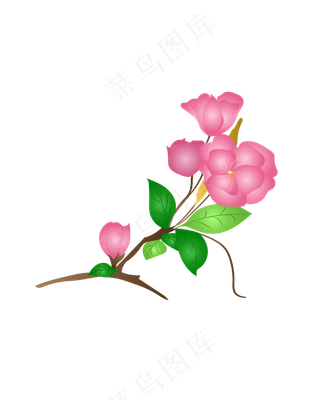 矢量免扣卡通花朵