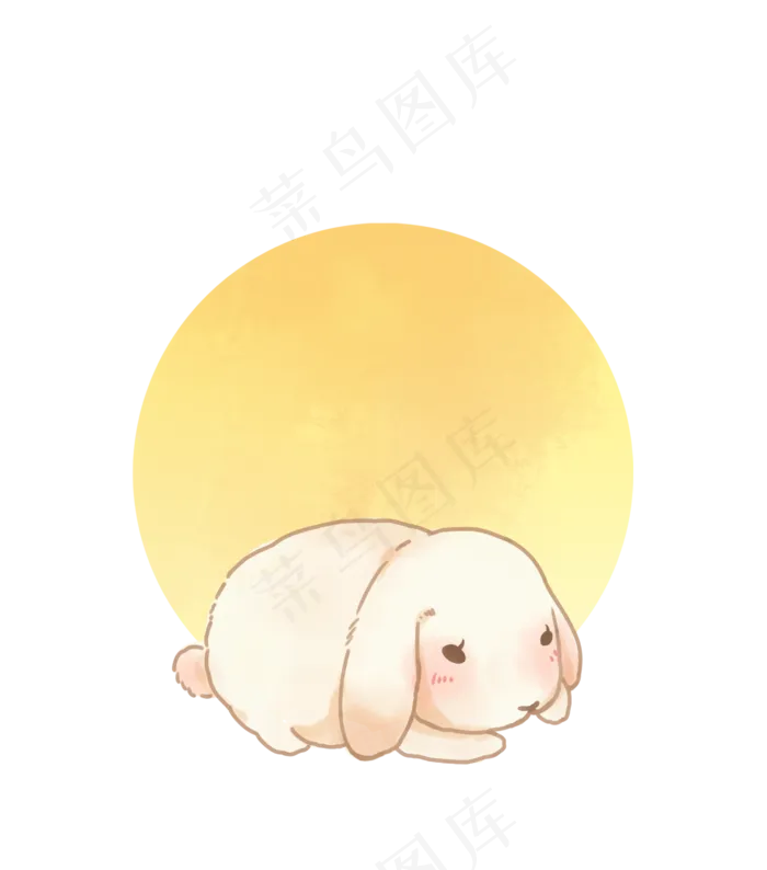 中秋节可爱月前玉兔,免抠元素(2645*3000px 300 dpi )psd模版下载