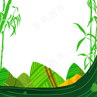 绿色端午节边框