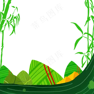 绿色端午节边框