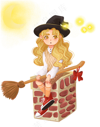 狂欢之夜女巫女孩,免抠元素
