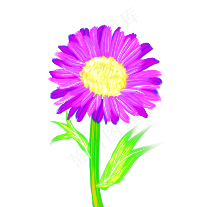 光感彩色荧光唯美向日葵,免抠元素